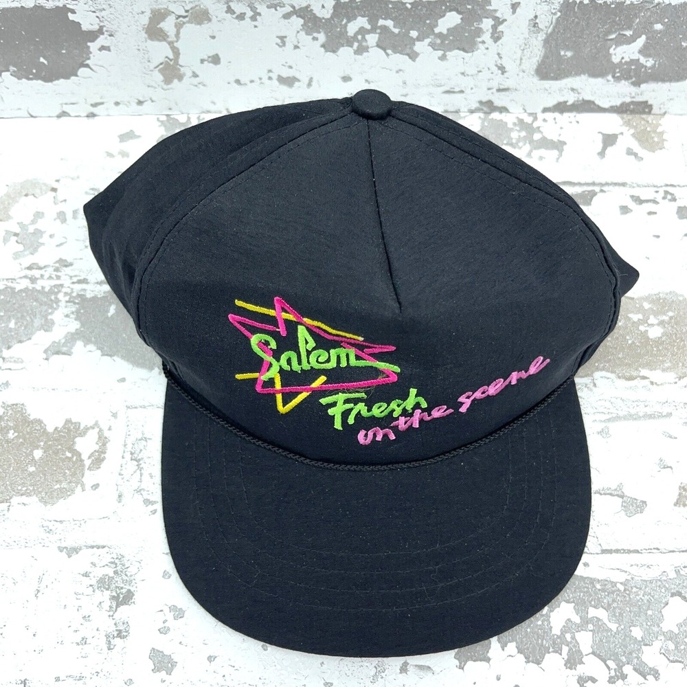 Vintage Salem Hat Cap Snapback Cigarette 90s Y2K Tobacco Promo Neon Lights Fresh - Picture 3 of 8